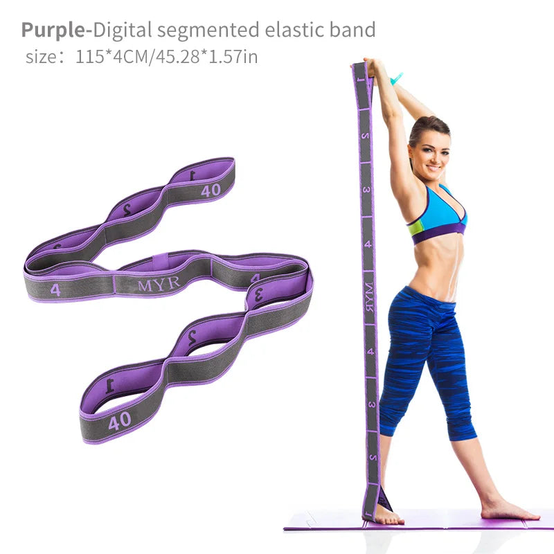 Elastic Yoga Stretching Strap with Loops, Stretch Strap for Ballet, Leg, Body...