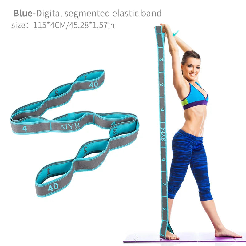 Elastic Yoga Stretching Strap with Loops, Stretch Strap for Ballet, Leg, Body...