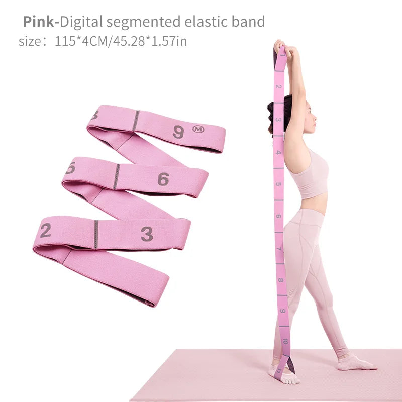 Elastic Yoga Stretching Strap with Loops, Stretch Strap for Ballet, Leg, Body...