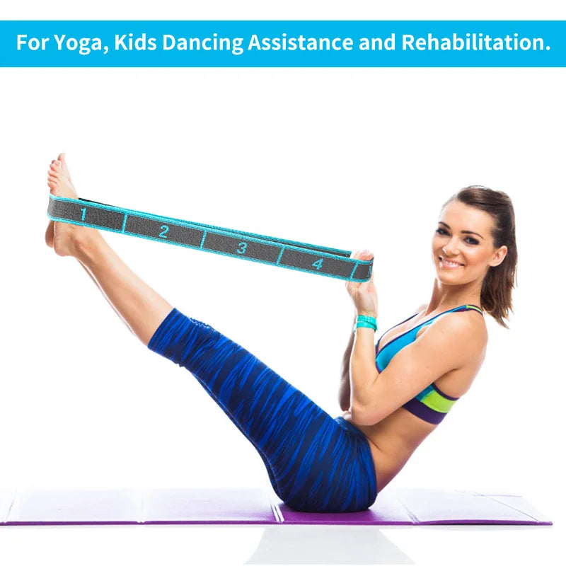 Elastic Yoga Stretching Strap with Loops, Stretch Strap for Ballet, Leg, Body...