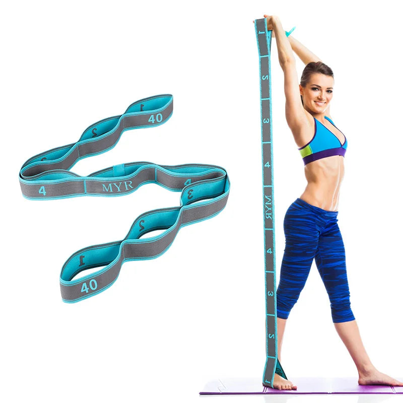 Elastic Yoga Stretching Strap with Loops, Stretch Strap for Ballet, Leg, Body...