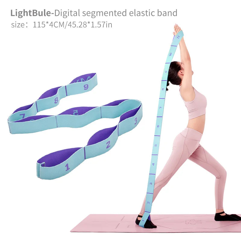 Elastic Yoga Stretching Strap with Loops, Stretch Strap for Ballet, Leg, Body...