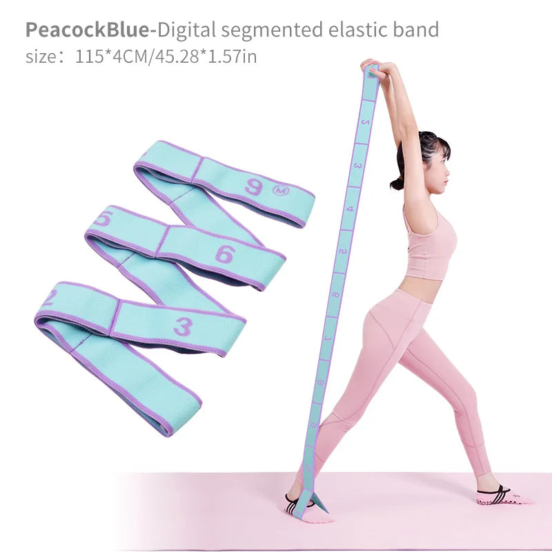 Elastic Yoga Stretching Strap with Loops, Stretch Strap for Ballet, Leg, Body...