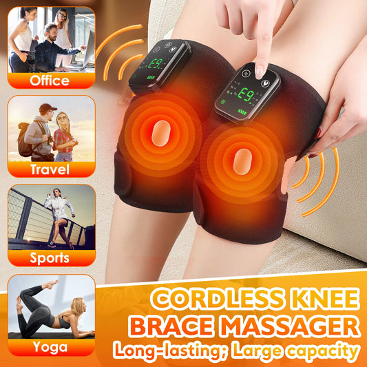 Thermal Knee Massager Support Brace Rechargeable Vibration Pad Arthritis Muscle Relax
