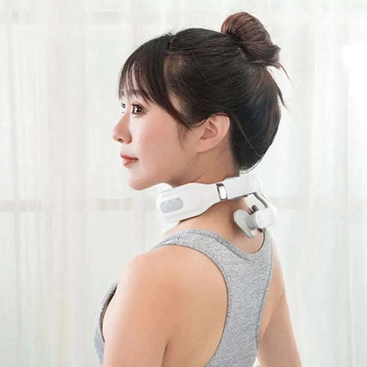 4-Head Cervical Massager Strength Adjustment USB Charging Intelligent Voice Heating Neck Massager