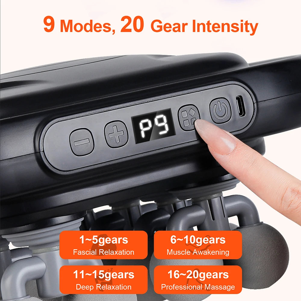 16-Head Fascia Gun High-Frequency Vibration Body Massage...