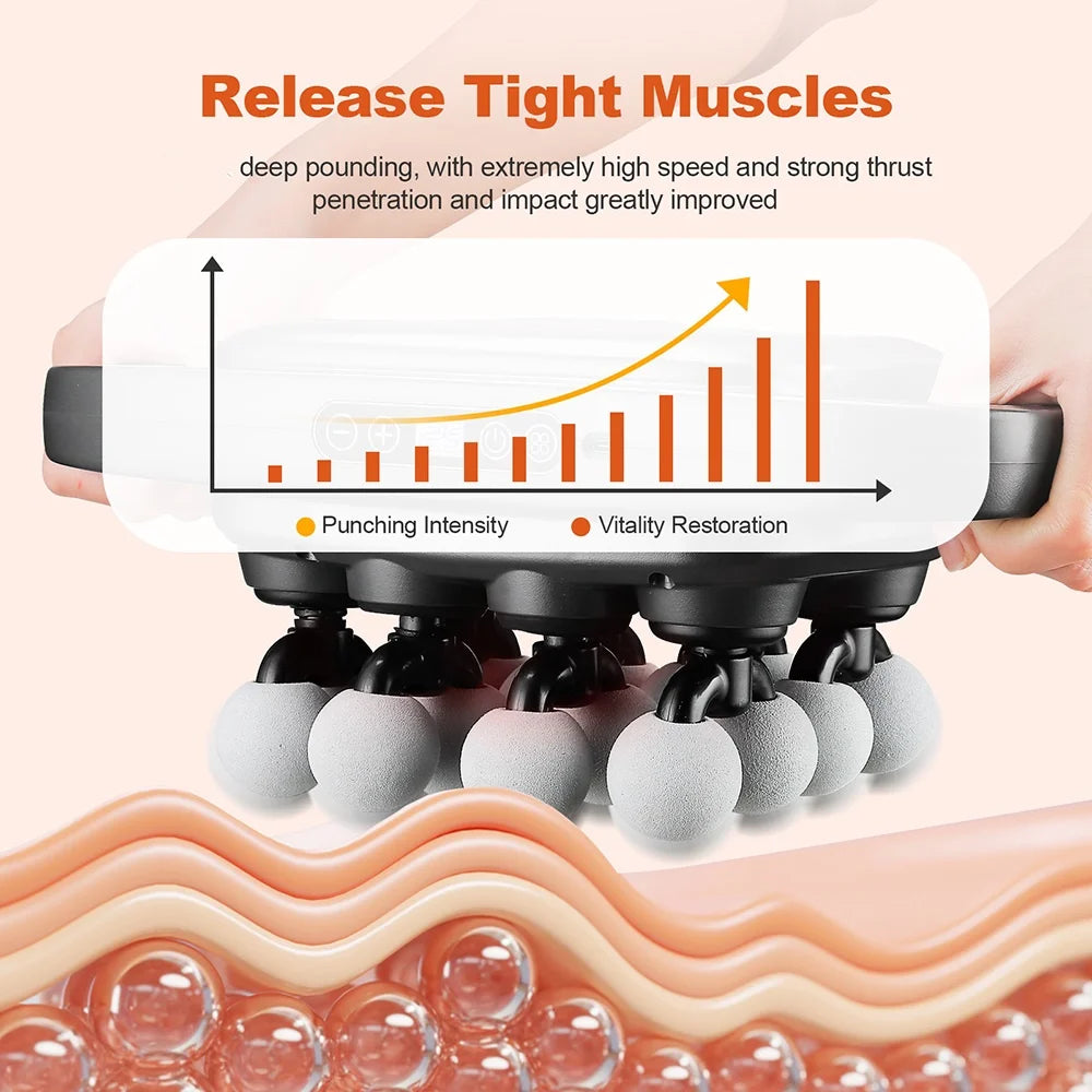 16-Head Fascia Gun High-Frequency Vibration Body Massage...